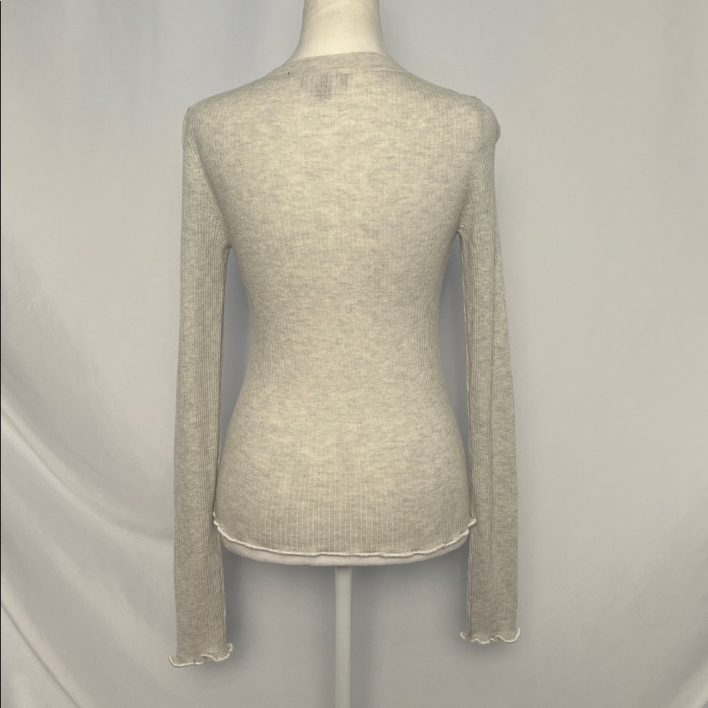NWOT / jcrew Ribbed featherweight cashmere long-sleeve sweater-tee - Picture 4 of 8